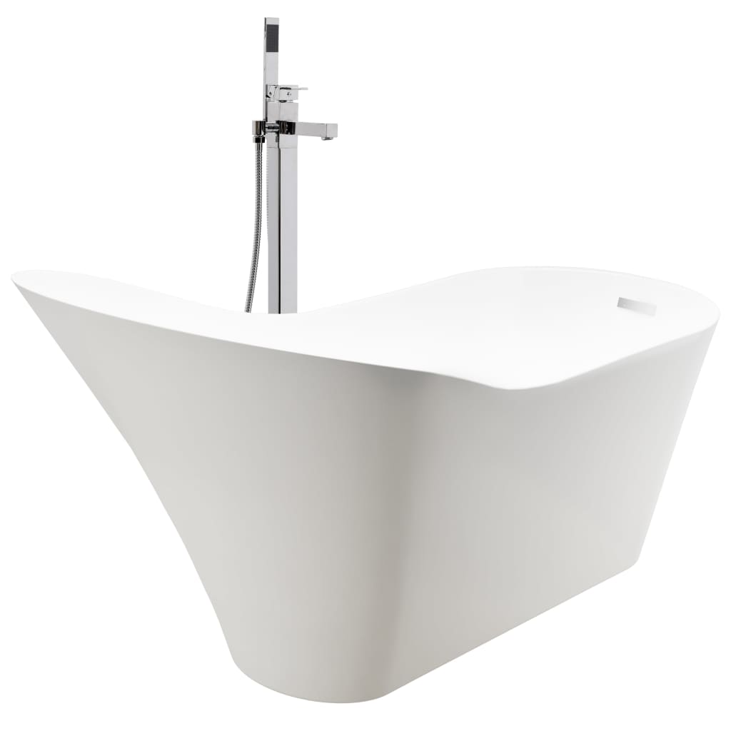 vidaXL Freestanding Bathtub and Faucet 210 L 110 cm Silver