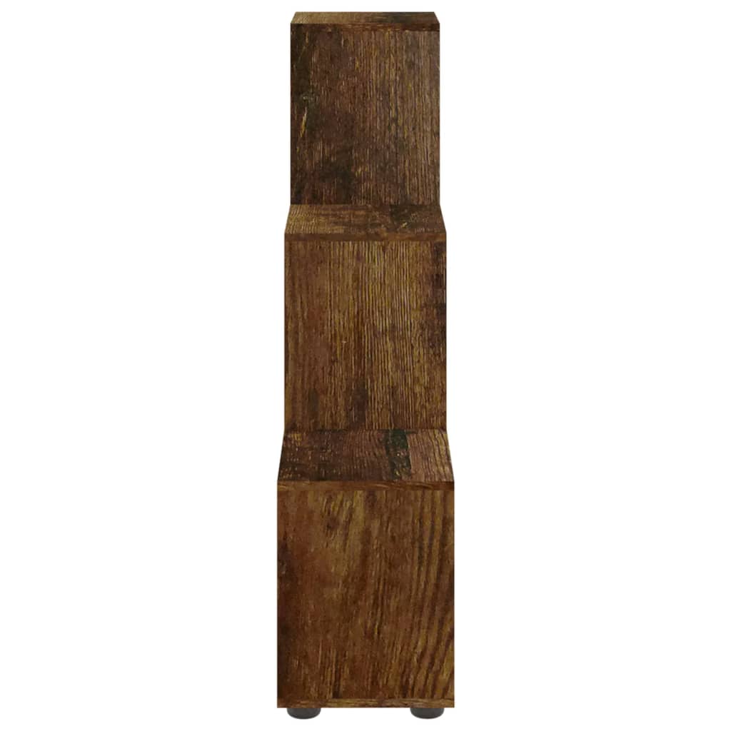 vidaXL Staircase Bookcase Smoked Oak 107 cm Engineered Wood
