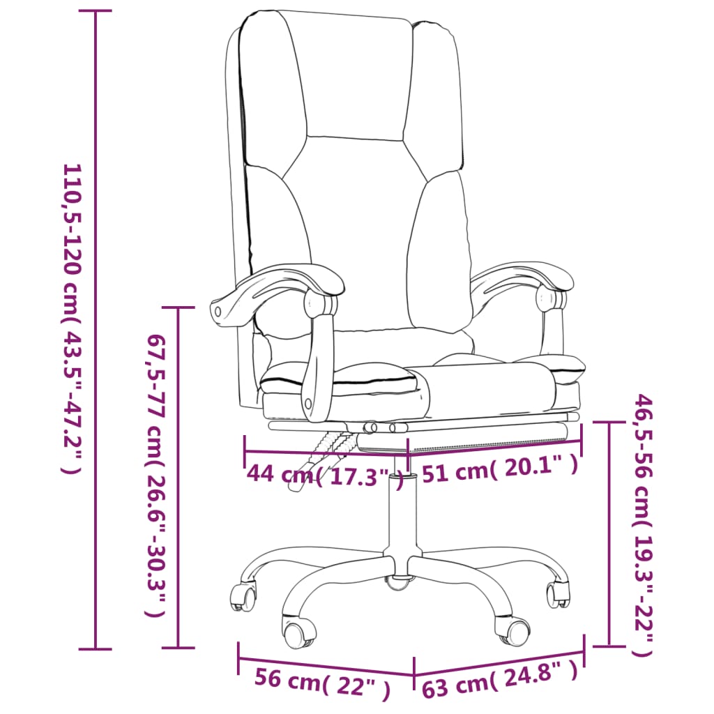 vidaXL Massage Reclining Office Chair Light Grey Fabric