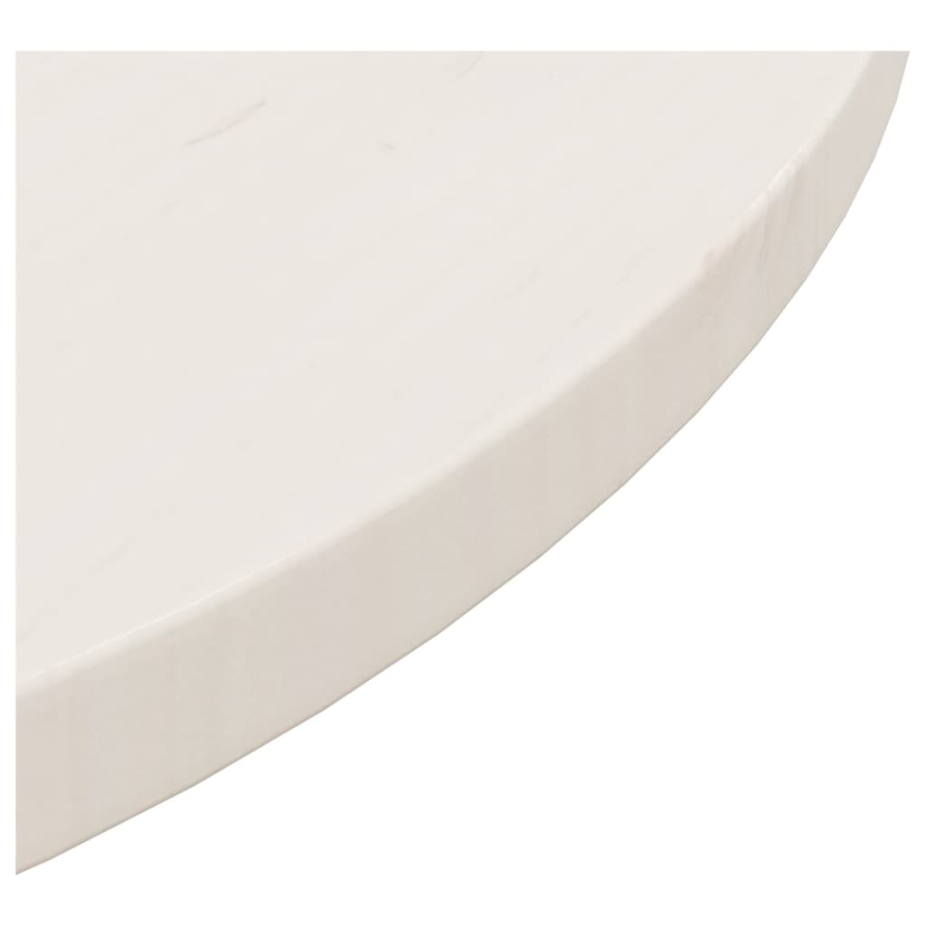 vidaXL Table Top White Ø60x2.5 cm Solid Wood Pine