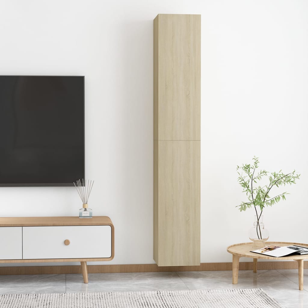 vidaXL TV Cabinets 2 pcs Sonoma Oak 30.5x30x90 cm Chipboard