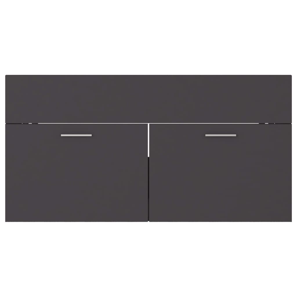 vidaXL Sink Cabinet Grey 90x38.5x46 cm Engineered Wood