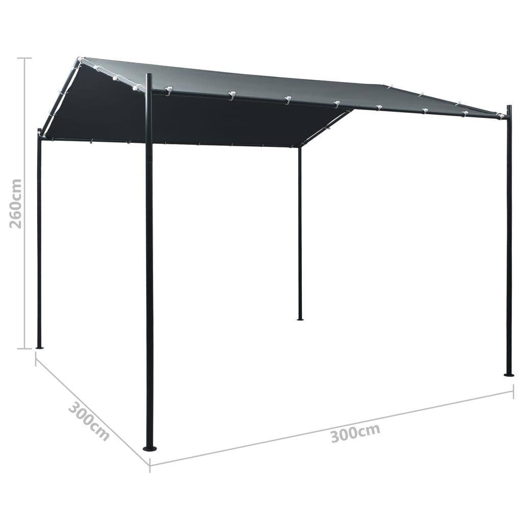 vidaXL Gazebo Pavilion Tent Canopy 3x3 m Steel Anthracite