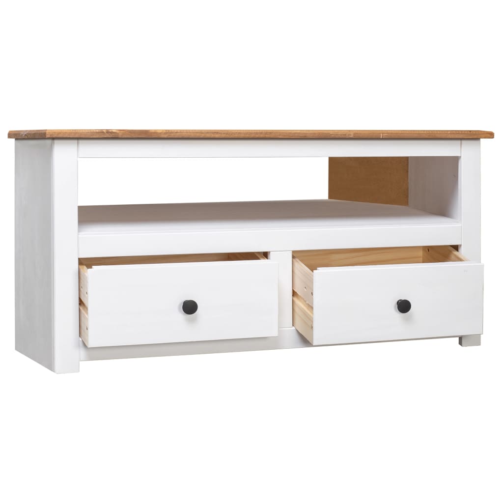 vidaXL Corner TV Cabinet White 93x49x49 cm Solid Pine Panama Range
