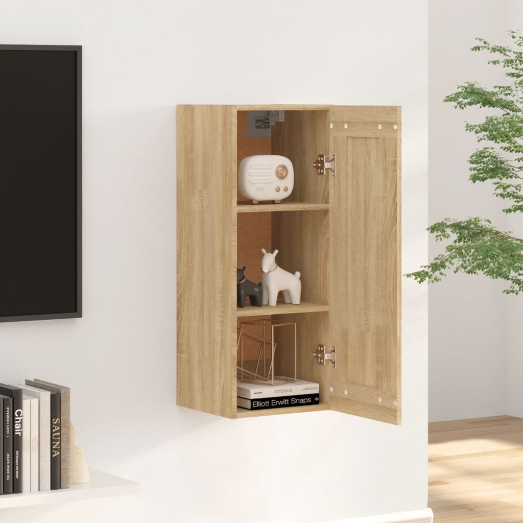 vidaXL Hanging Cabinet Sonoma Oak 35x34x90 cm Engineered Wood