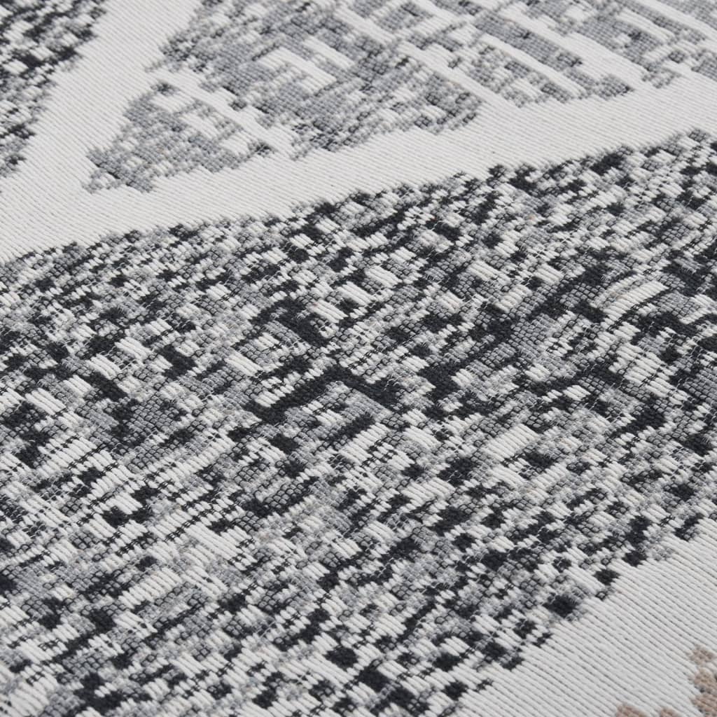 vidaXL Rug Black and Grey 120x180 cm Cotton