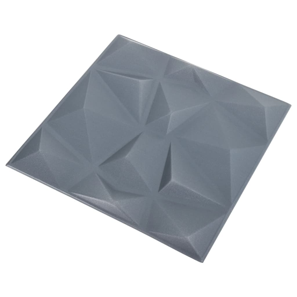 vidaXL 3D Wall Panels 48 pcs 50x50 cm Diamond Grey 12 m²
