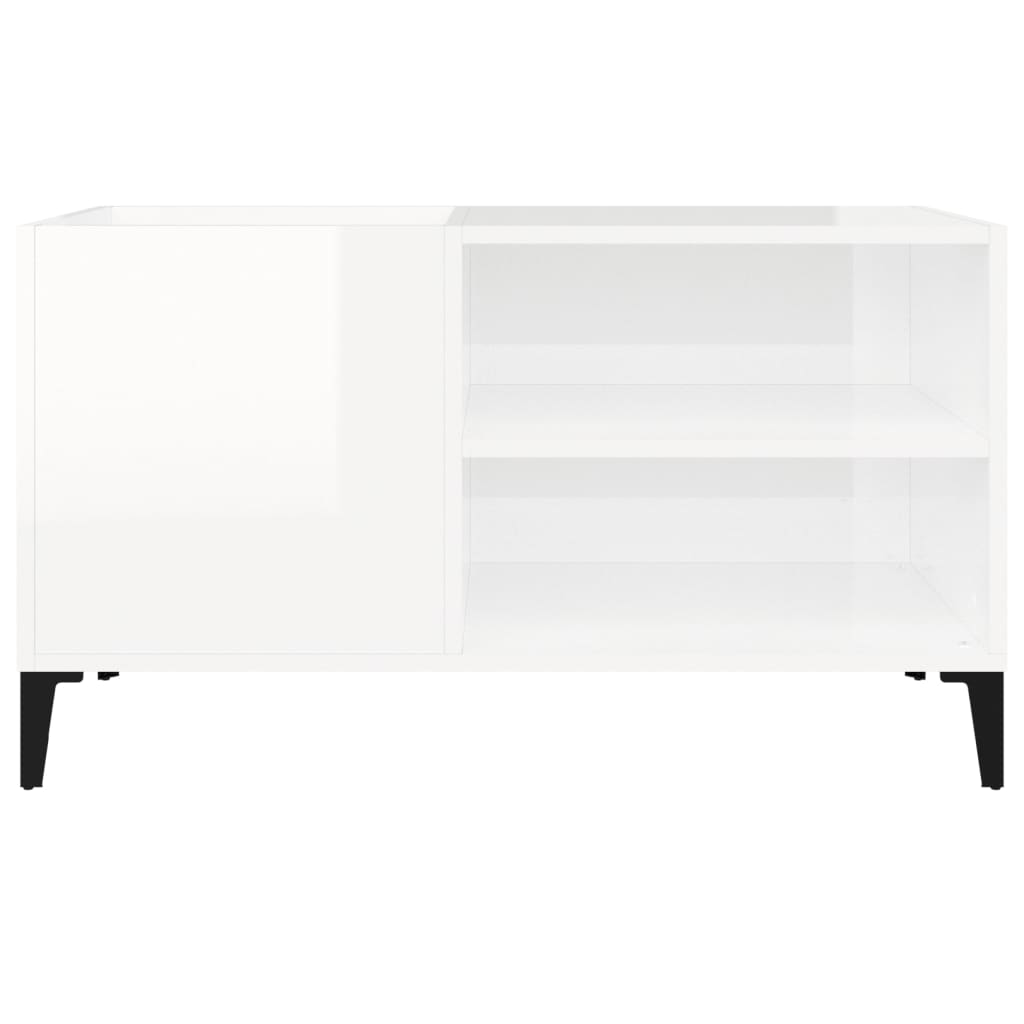 vidaXL Record Cabinet High Gloss White 84.5x38x48 cm Engineered Wood