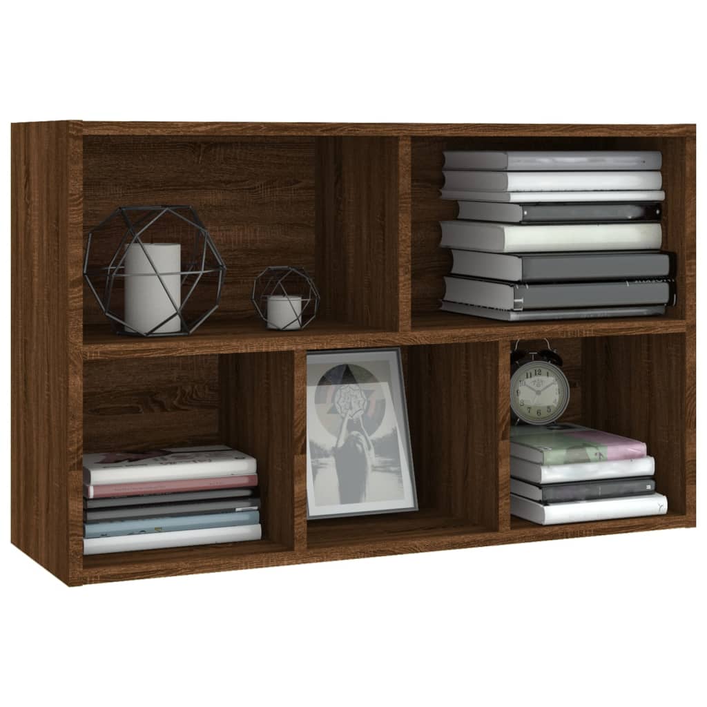 vidaXL Book Cabinet/Sideboard Brown Oak 50x25x80 cm Engineered Wood