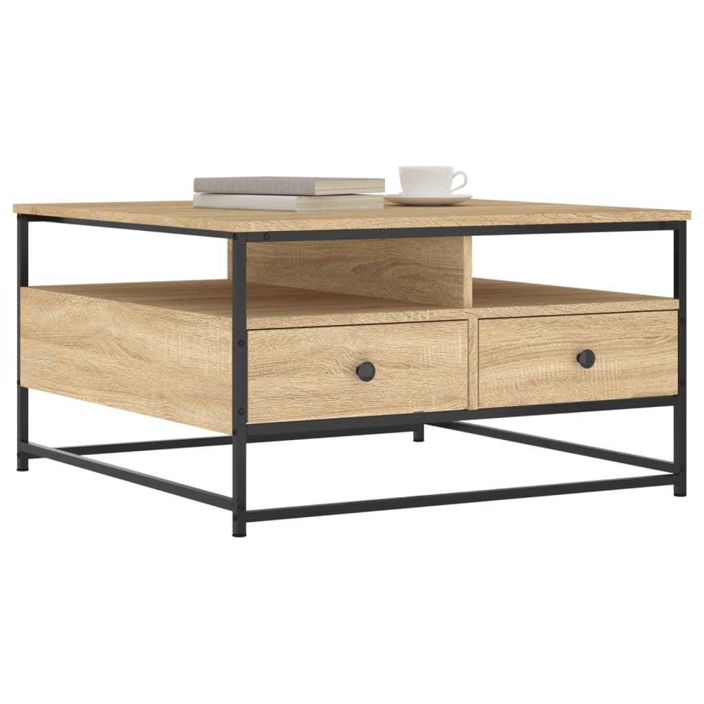 vidaXL Coffee Table Sonoma Oak 80x80x45 cm Engineered Wood