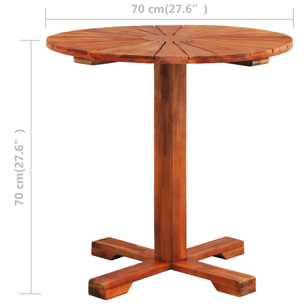 vidaXL Bistro Table 70x70 cm Solid Acacia Wood