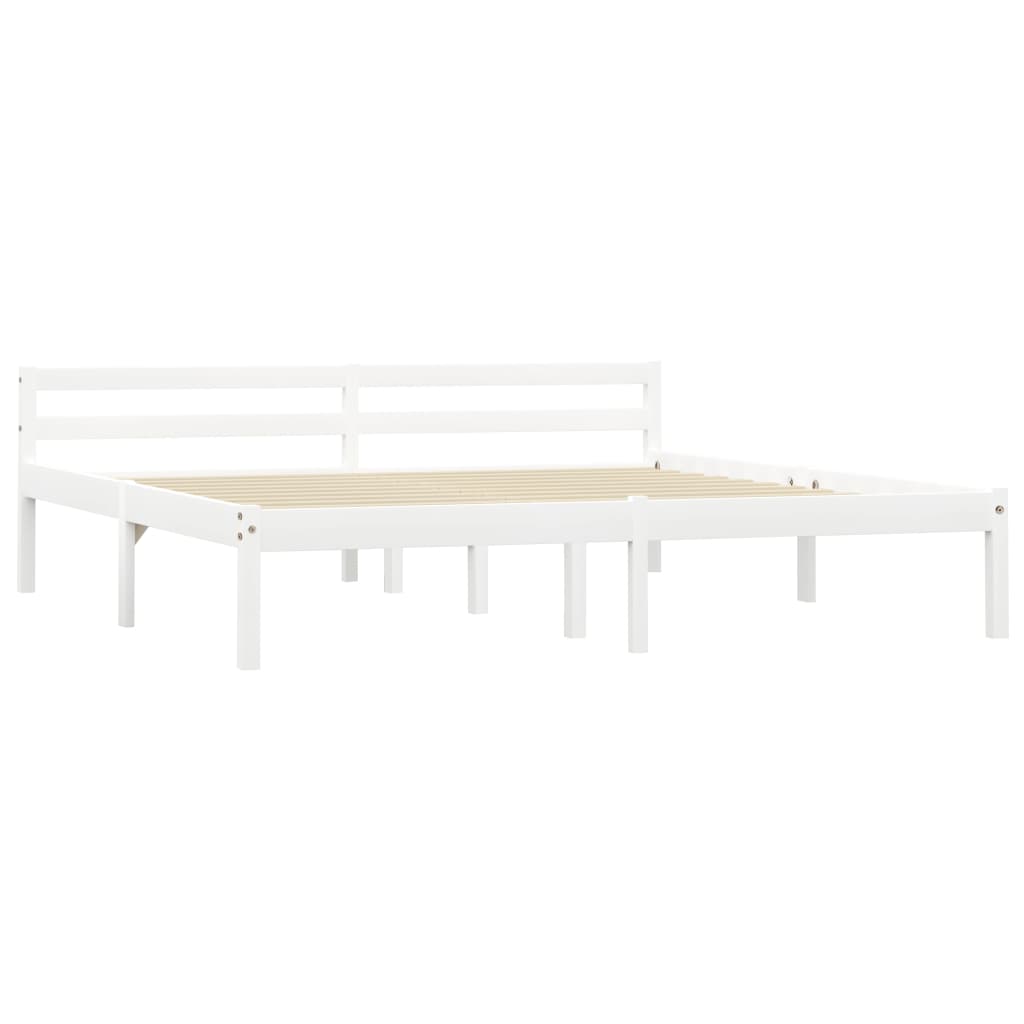 vidaXL Bed Frame White Solid Pine Wood 160x200 cm