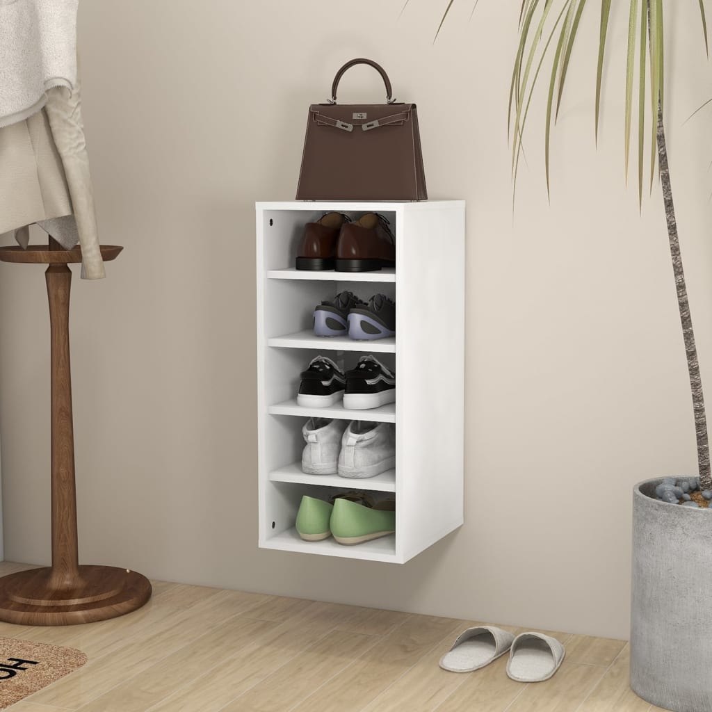 vidaXL Shoe Cabinet White 31.5x35x70 cm Engineered Wood