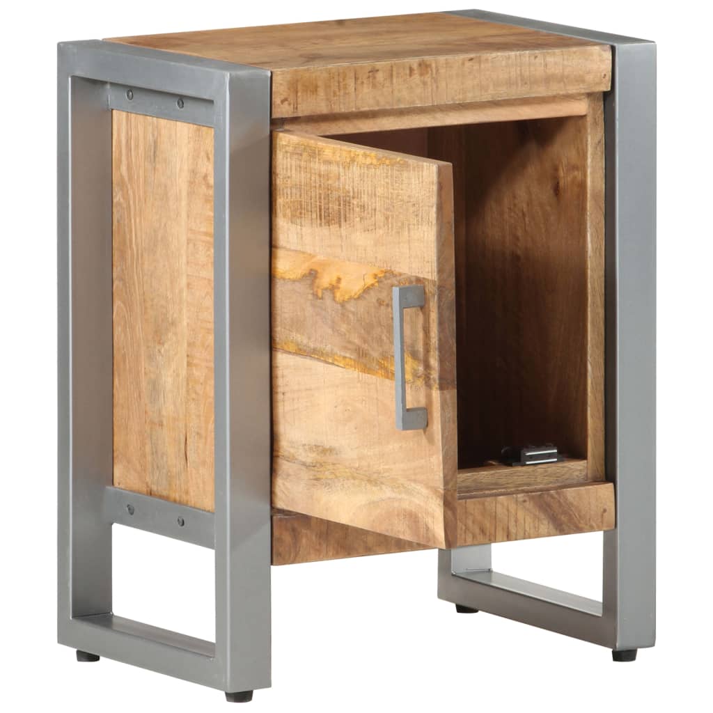 vidaXL Bedside Cabinet 40x30x50 cm Rough Mango Wood