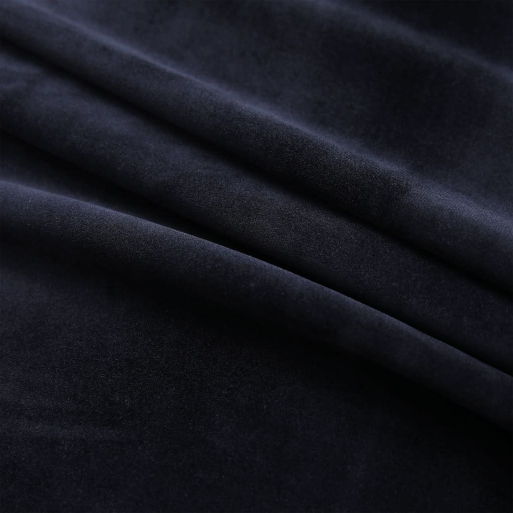 vidaXL Blackout Curtains with Rings 2 pcs Velvet Black 140x225 cm
