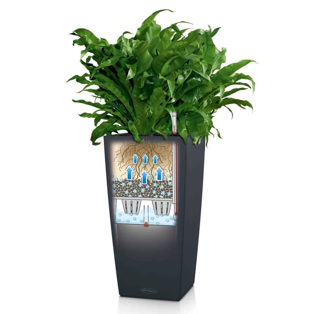 LECHUZA Planter Cubico Color 40 ALL-IN-ONE Slate 13158