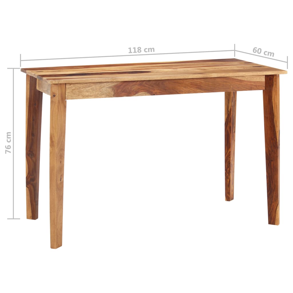 vidaXL Dining Table 118x60x76 cm Solid Sheesham Wood