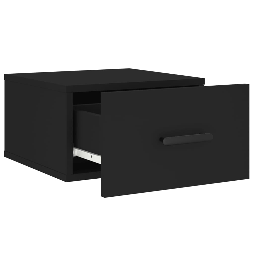 vidaXL Wall-mounted Bedside Cabinet Black 35x35x20 cm