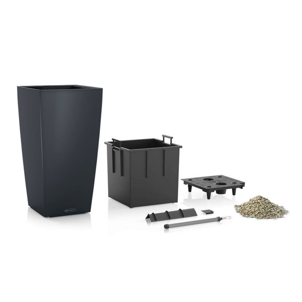 LECHUZA Planter CUBICO Color 22 ALL-IN-ONE Slate