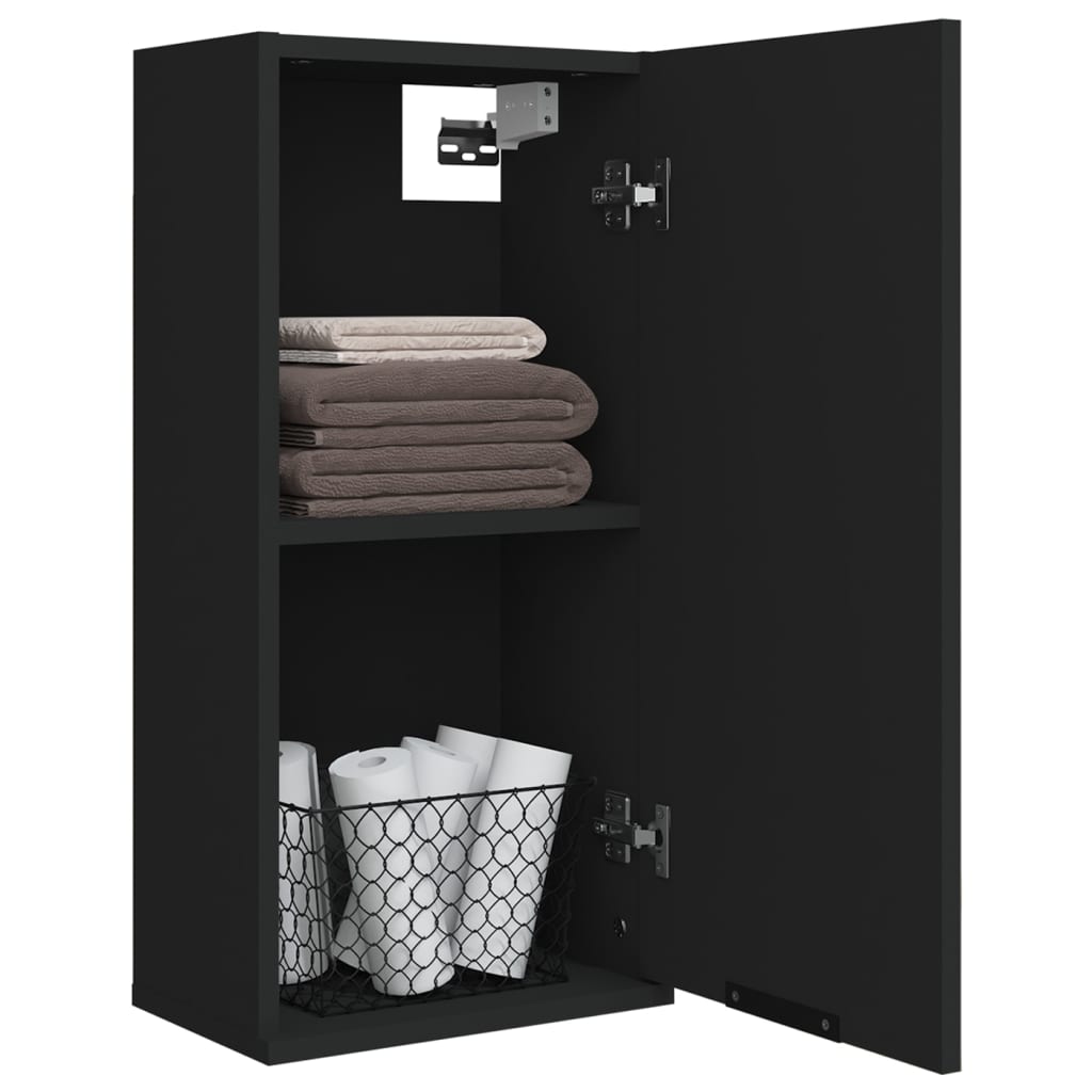 vidaXL Wall-mounted Bathroom Cabinet Black 32x20x67 cm