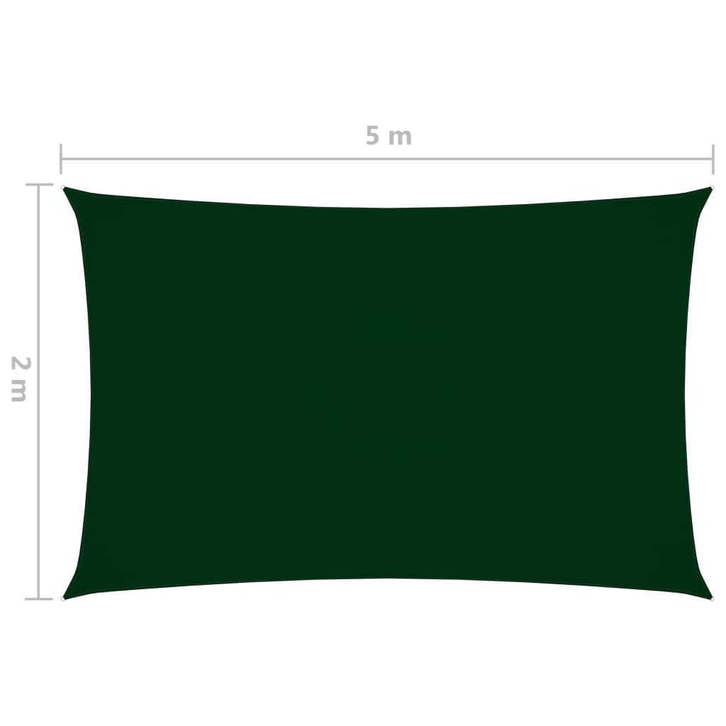 vidaXL Sunshade Sail Oxford Fabric Rectangular 2x5 m Dark Green