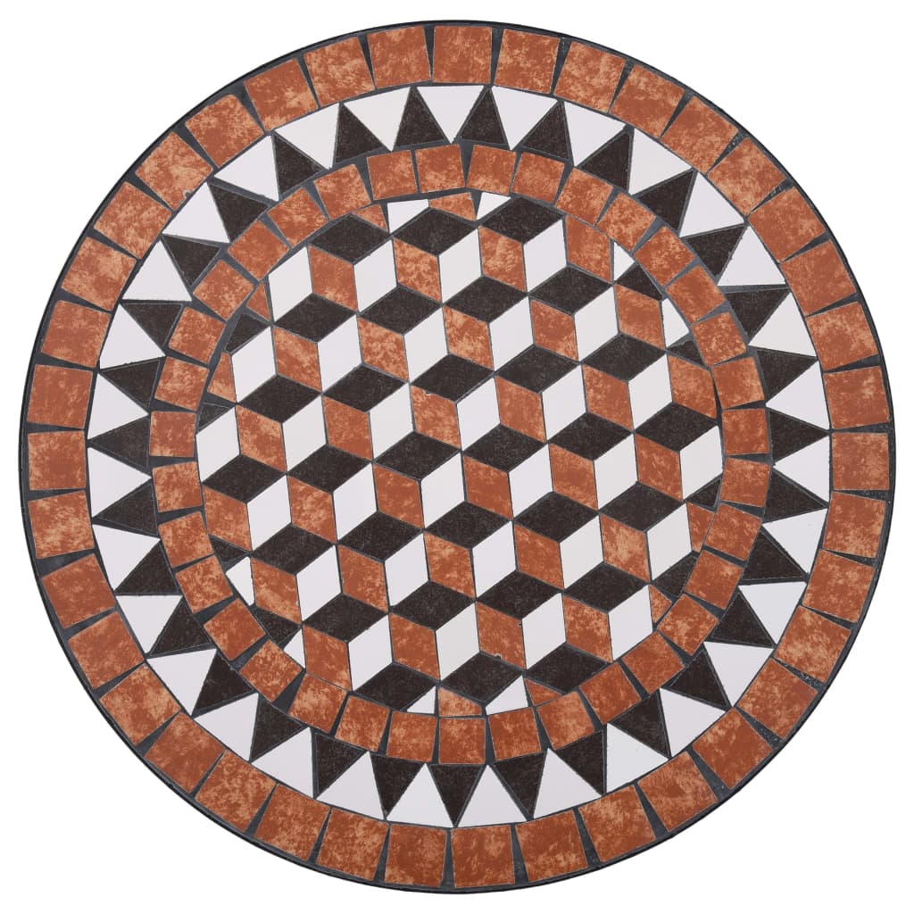 vidaXL Mosaic Bistro Table Brown 60cm Ceramic