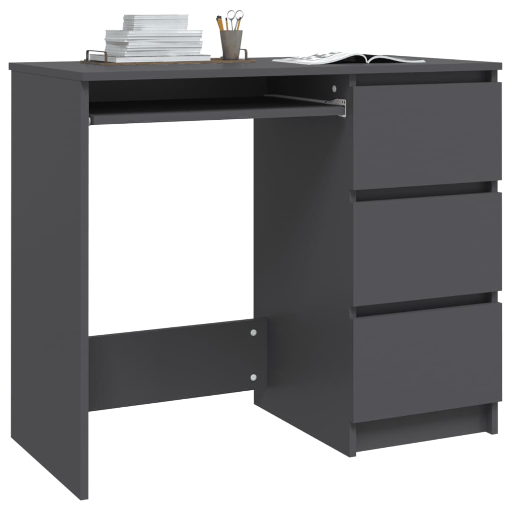 vidaXL Desk Grey 90x45x76 cm Chipboard