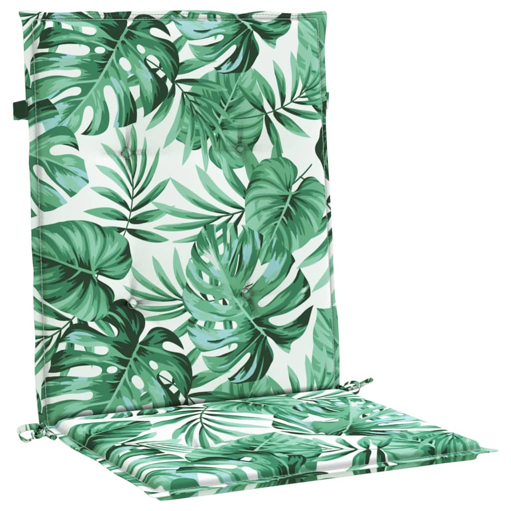 vidaXL Lowback Chair Cushions 4 pcs Leaf Pattern Fabric