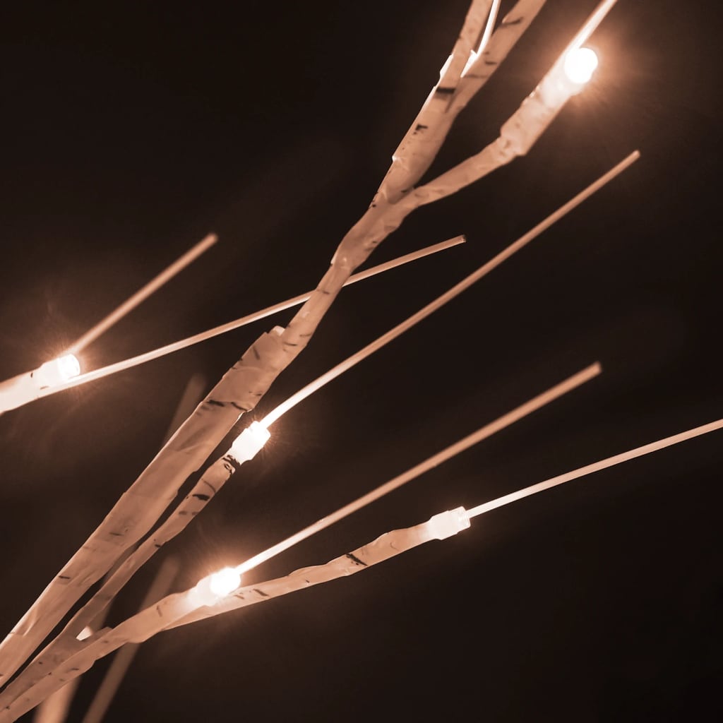 vidaXL LED White Birch Tree Warm White 672 LEDs 400 cm