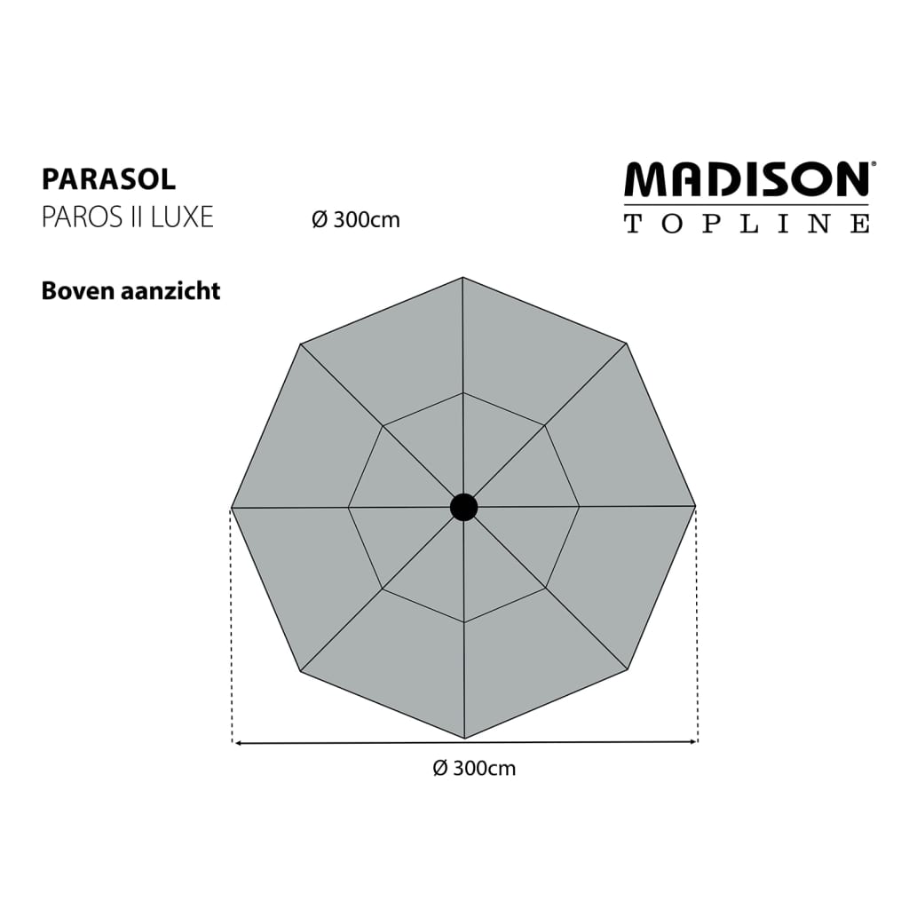 Madison Parasol Paros II Luxe 300 cm Brick Red