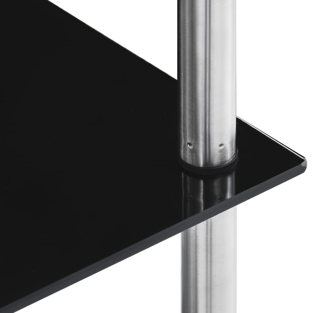 vidaXL 6-Tier Shelf Black 40x40x160 cm Tempered Glass