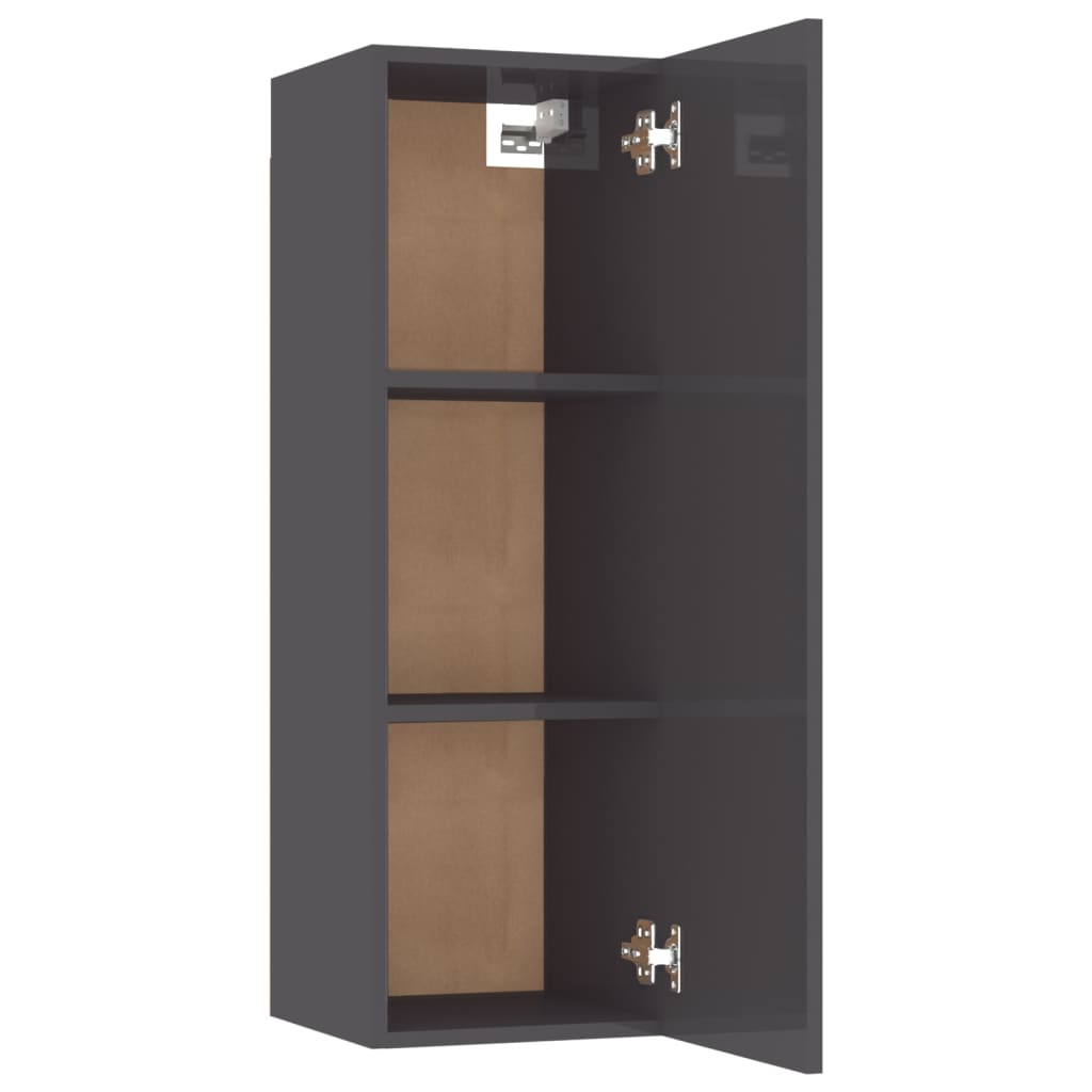 vidaXL TV Cabinet High Gloss Grey 30.5x30x90 cm Engineered Wood