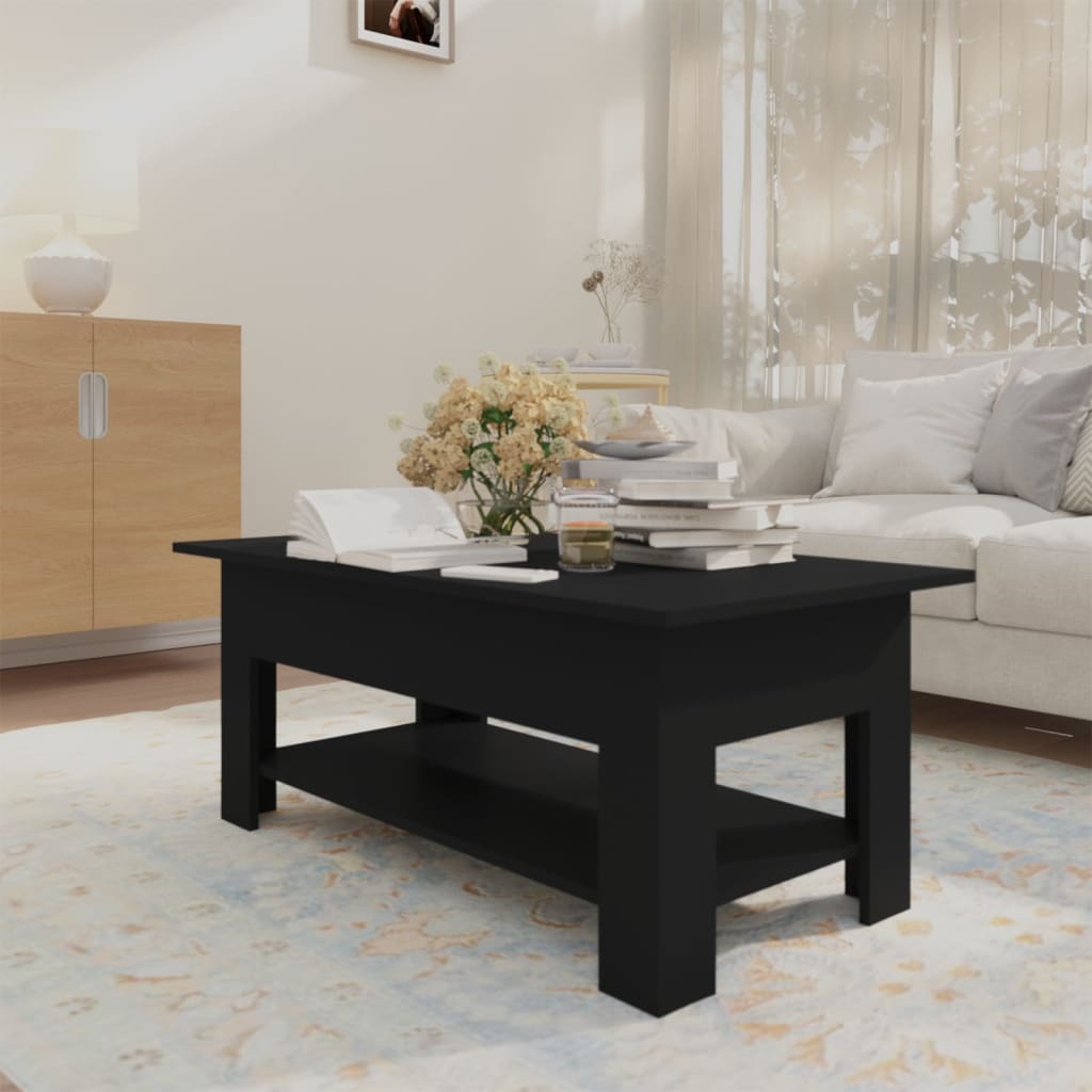 vidaXL Coffee Table Black 102x55x42 cm Engineered Wood