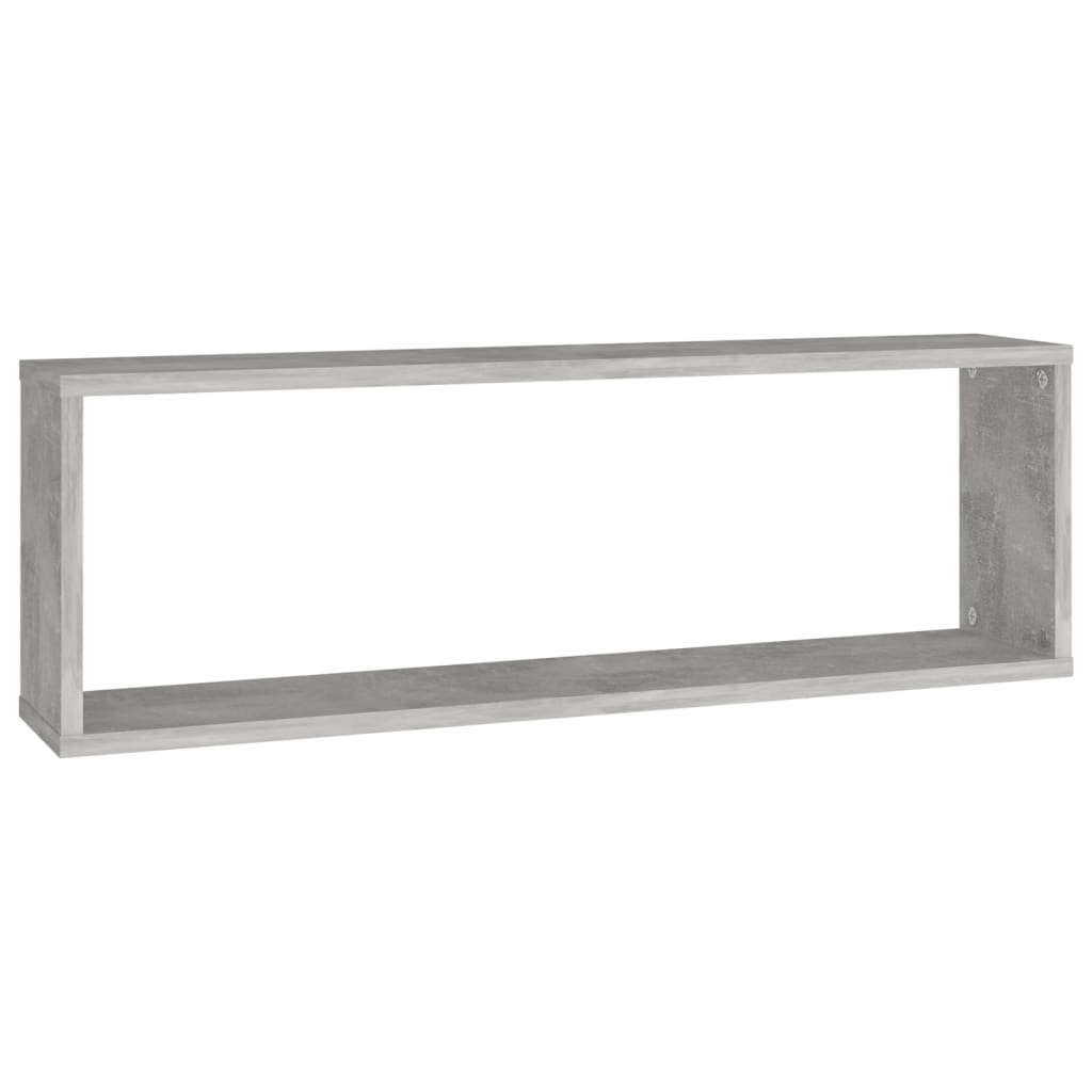 vidaXL Wall Cube Shelf 2 pcs Concrete Grey 80x15x26.5 cm Engineered Wood