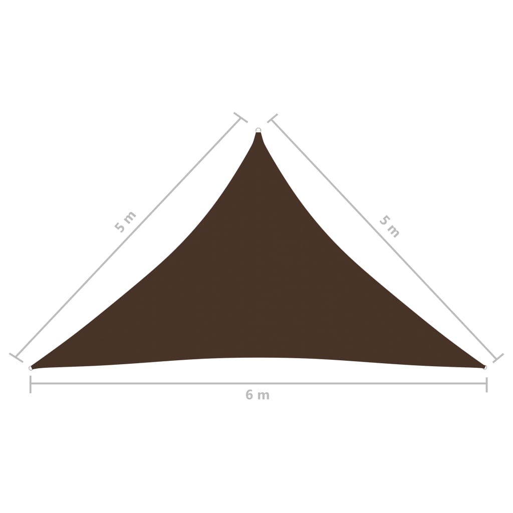 vidaXL Sunshade Sail Oxford Fabric Triangular 5x5x6 m Brown