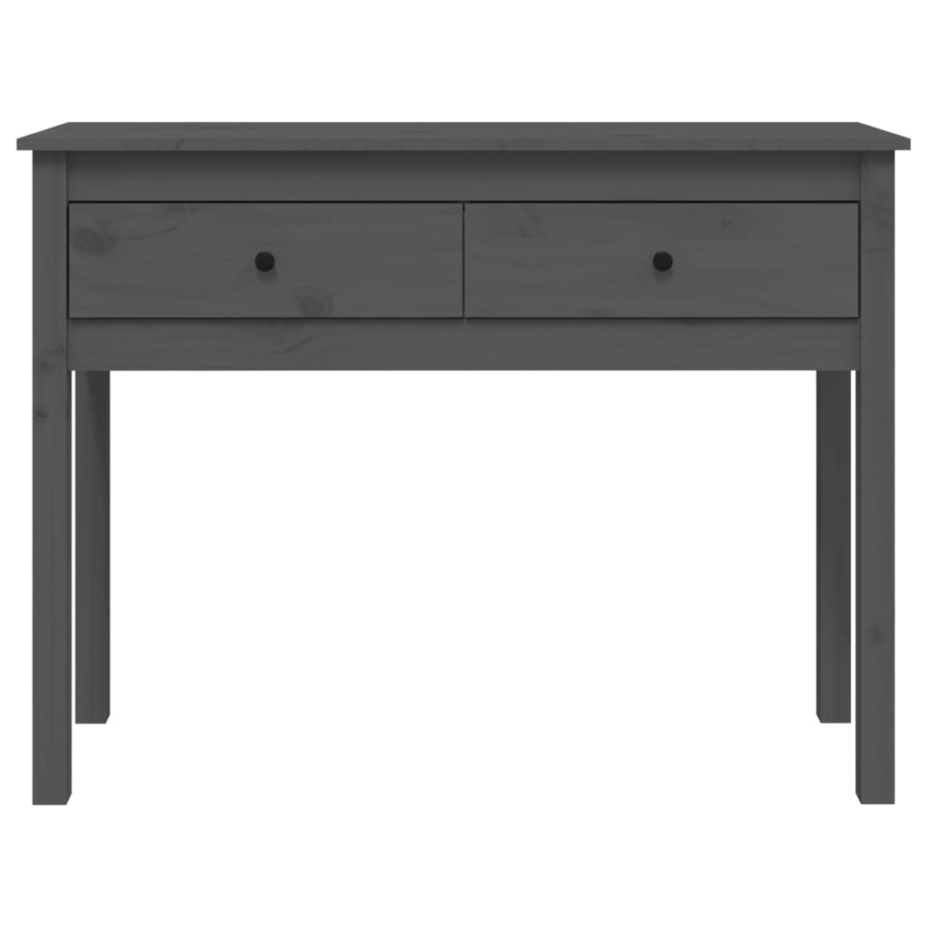 vidaXL Console Table Grey 100x35x75 cm Solid Wood Pine