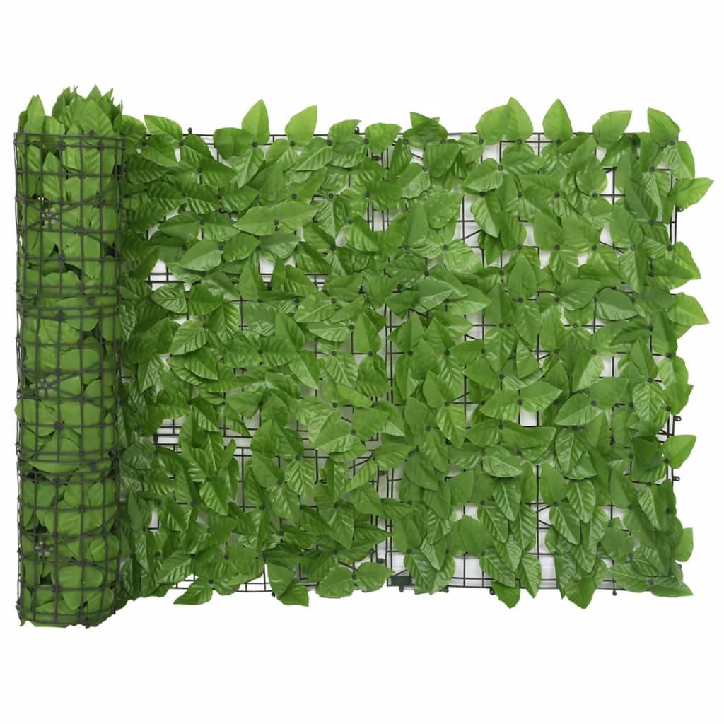 vidaXL Balcony Screen with Green Leaves 300x75 cm