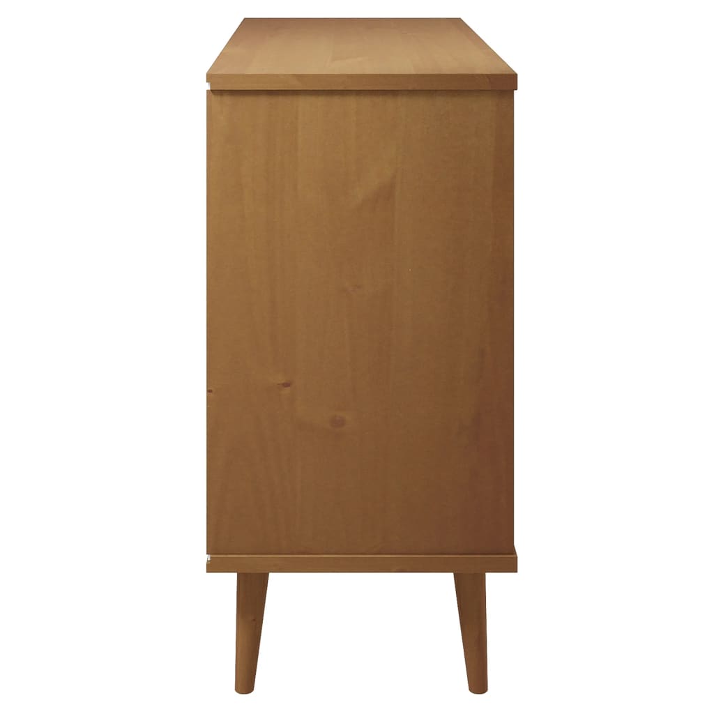 vidaXL Sideboard MOLDE Brown 113x40x80 cm Solid Wood Pine