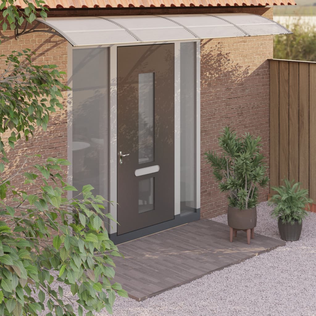vidaXL Door Canopy Grey and Transparent 350x75 cm Polycarbonate