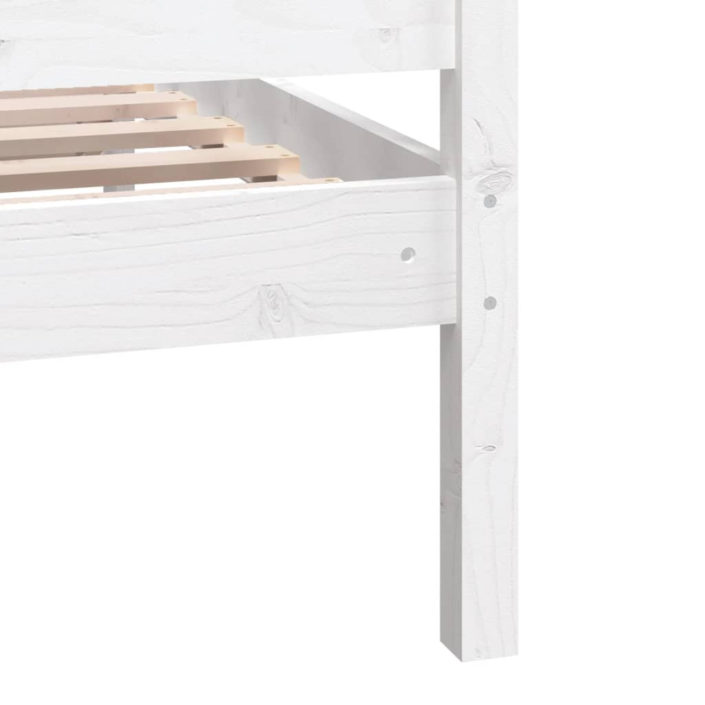 vidaXL Bed Frame White 75x190 cm Small Single Solid Wood