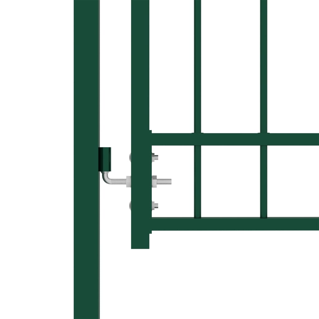 vidaXL Fence Gate with Spikes Steel 100x150 cm Green