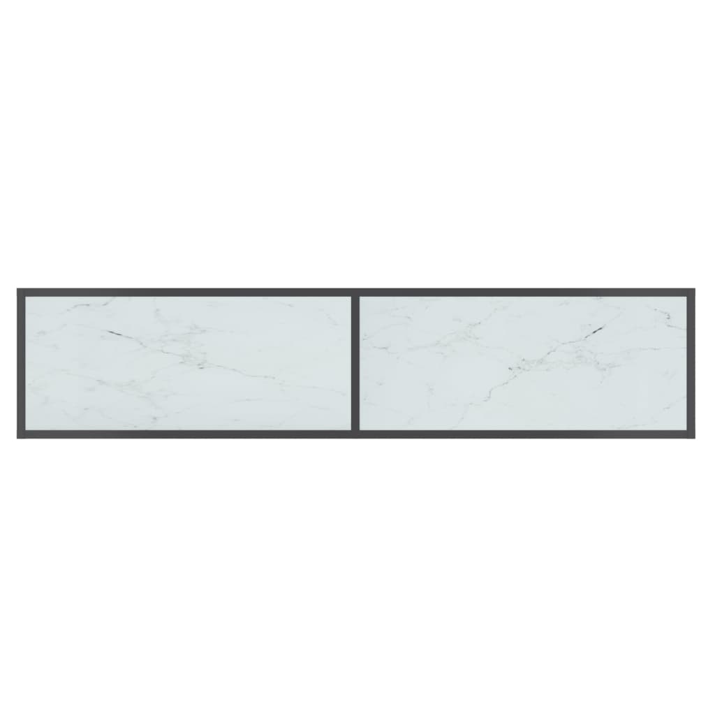 vidaXL Console Table White 160x35x75.5 cm Tempered Glass