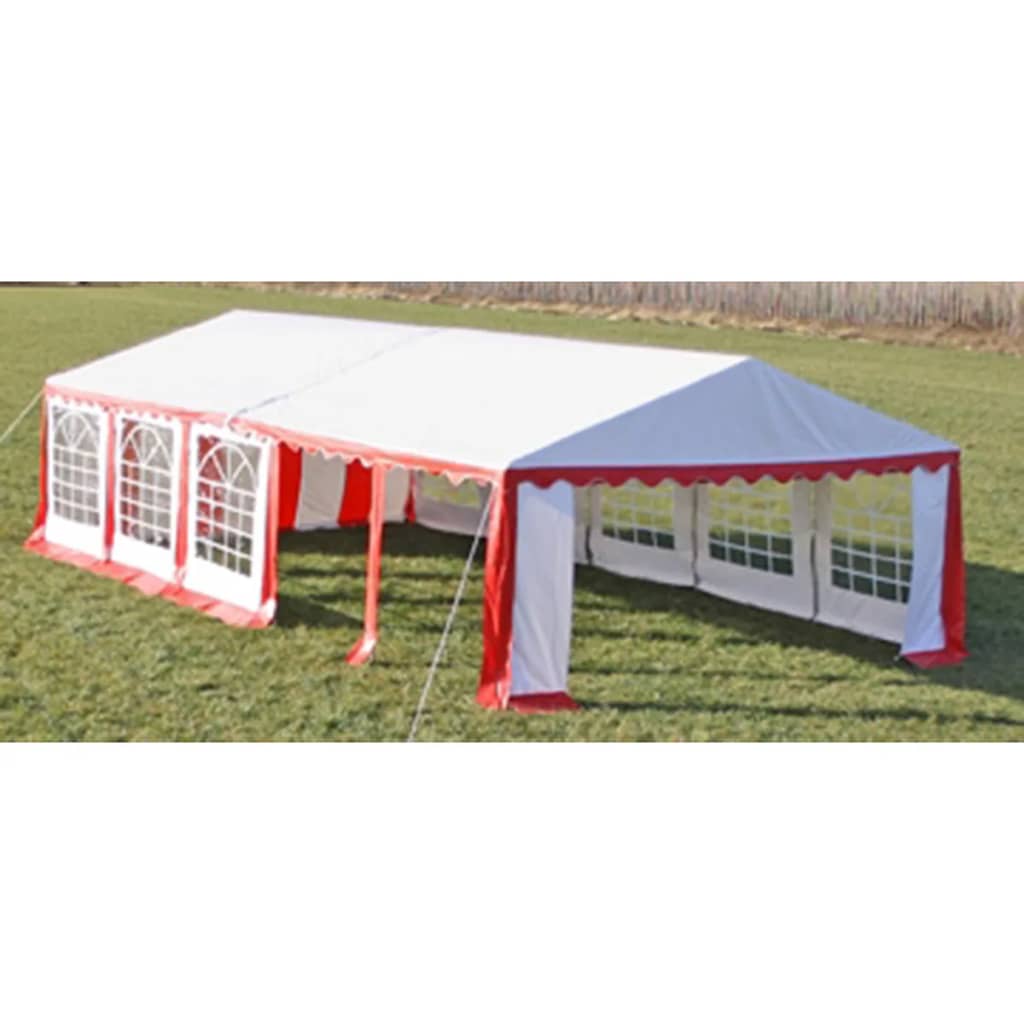vidaXL Party Tent Top and Side Panels 10 x 5 m Red & White