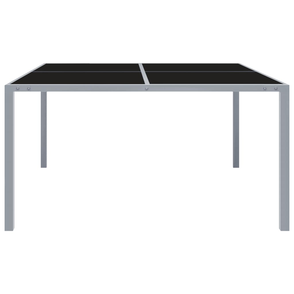 vidaXL Garden Table 130x130x72 cm Grey Steel and Glass