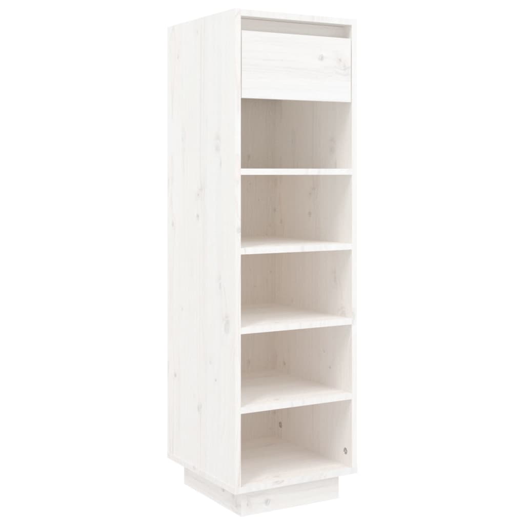 vidaXL Shoe Cabinet White 30x34x105 cm Solid Wood Pine