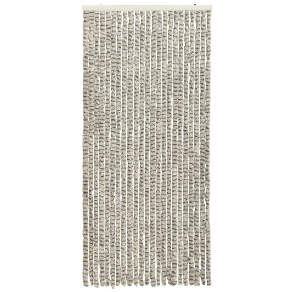 vidaXL Insect Curtain Light and Dark Grey 90x220 cm Chenille