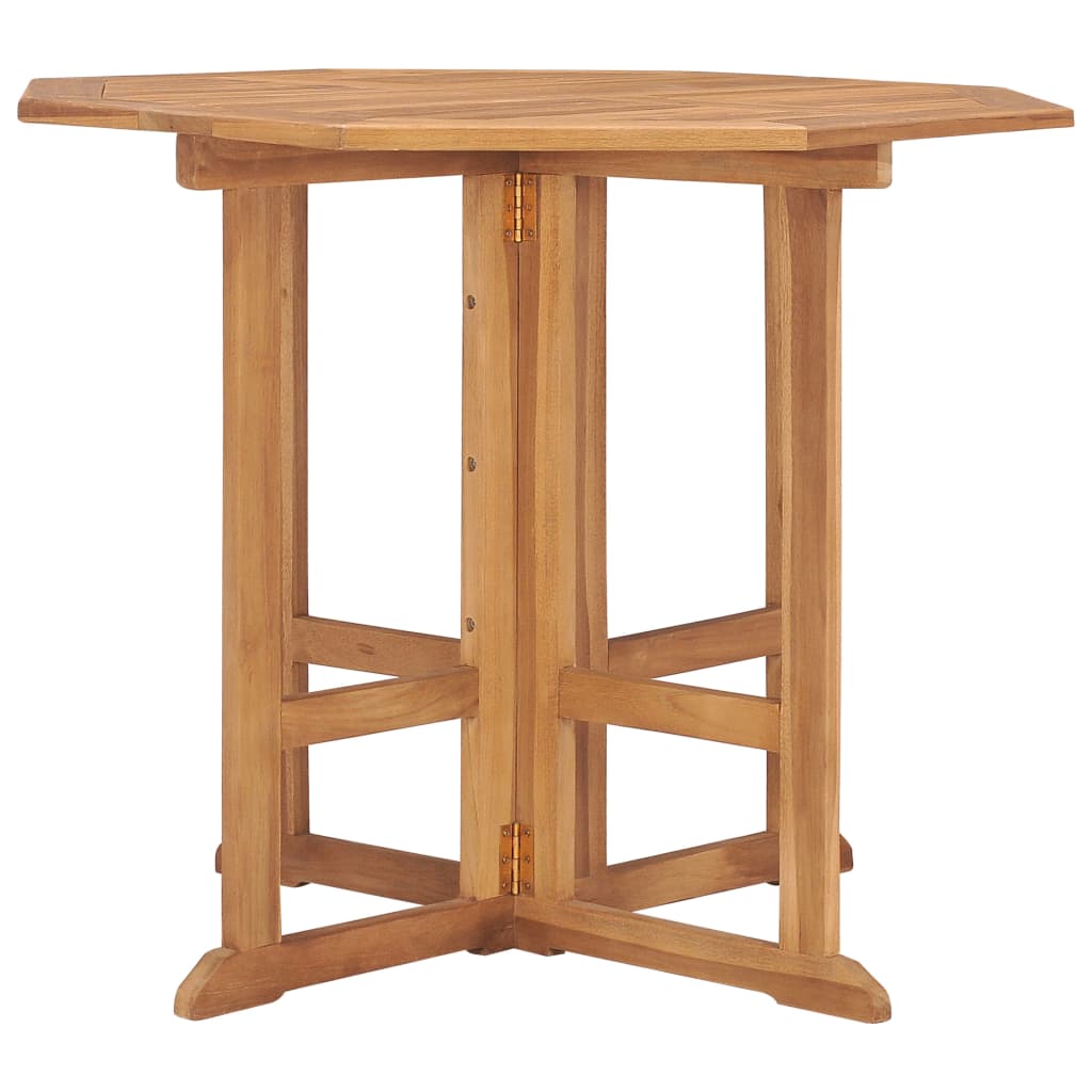 vidaXL Folding Garden Dining Table 90x90x75 cm Solid Teak Wood