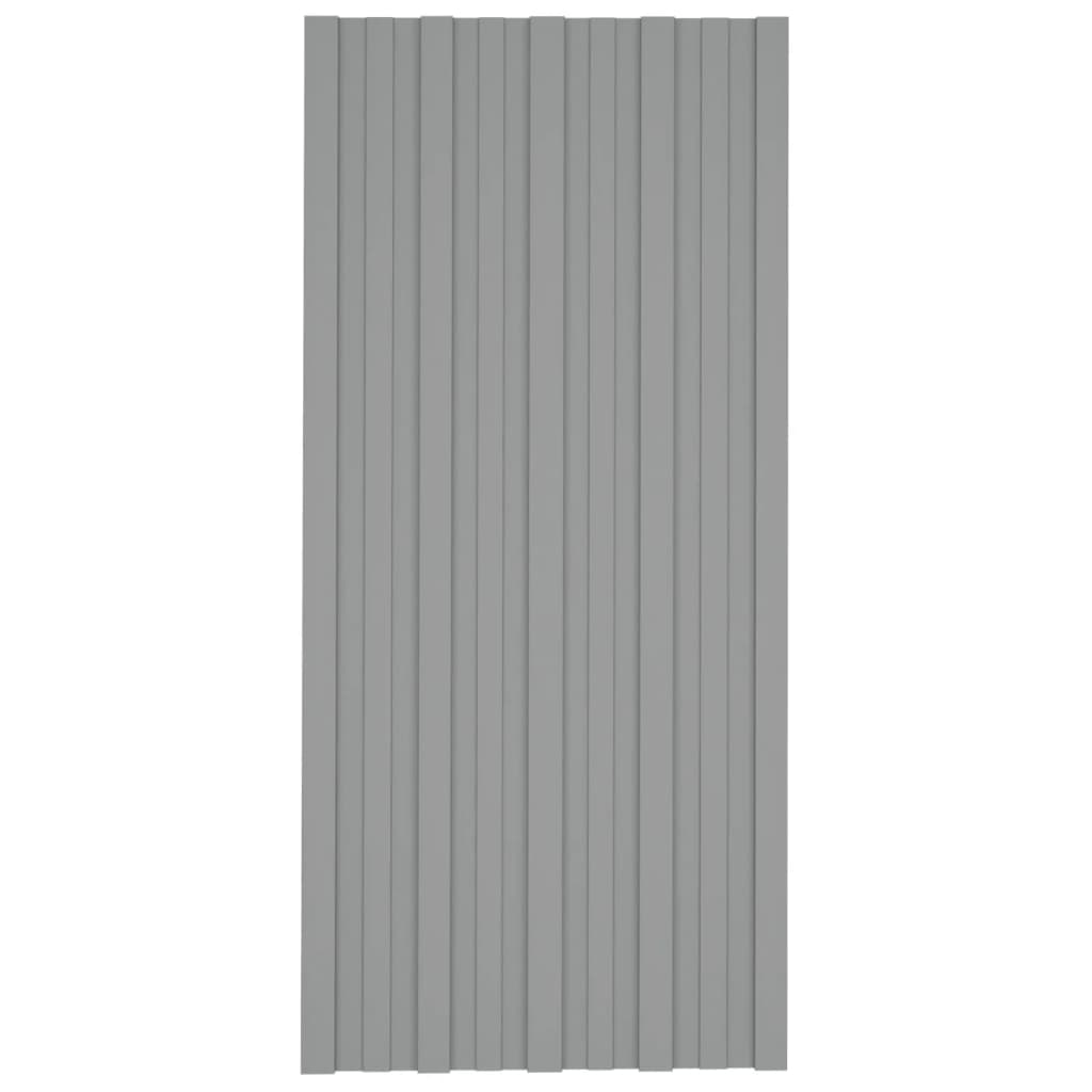 vidaXL Roof Panels 12 pcs Galvanised Steel Grey 100x45 cm