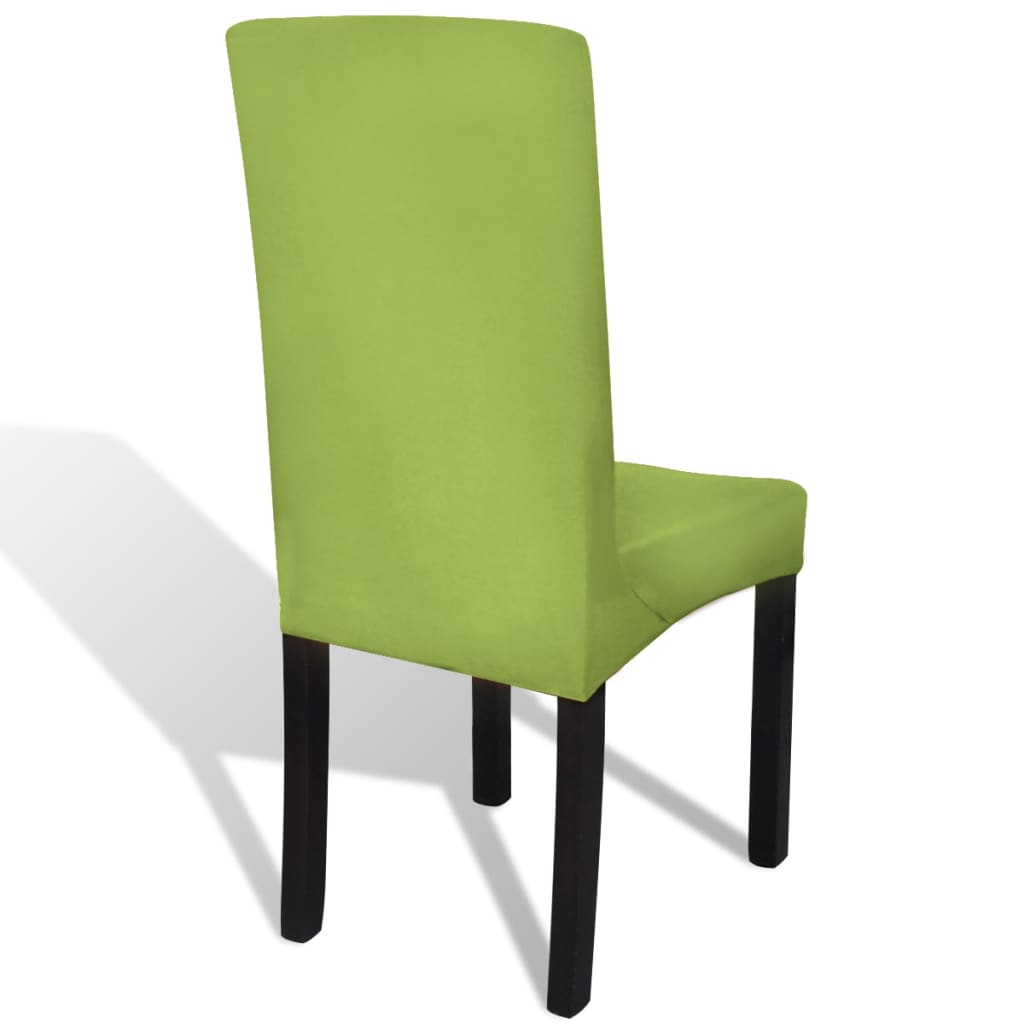 vidaXL Straight Stretchable Chair Cover 6 pcs Green