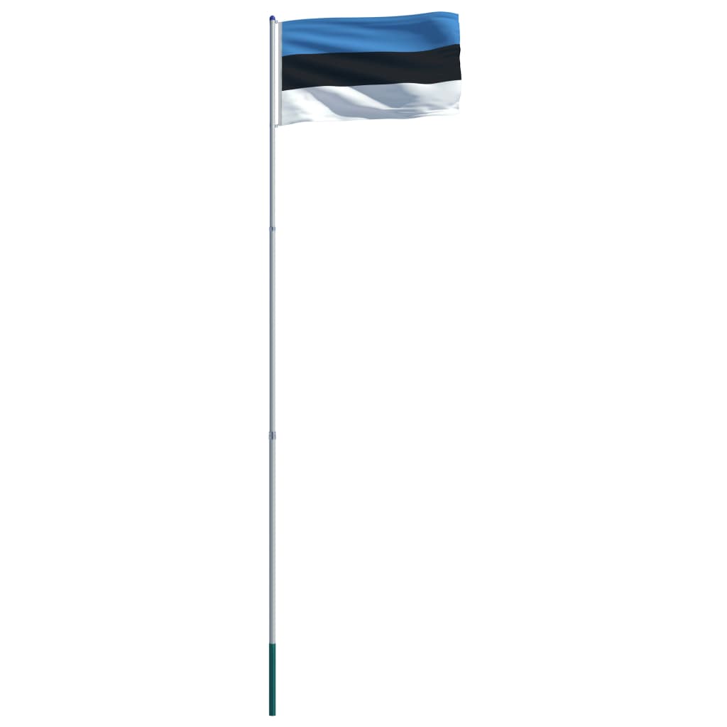 vidaXL Estonia Flag and Pole Aluminium 6 m